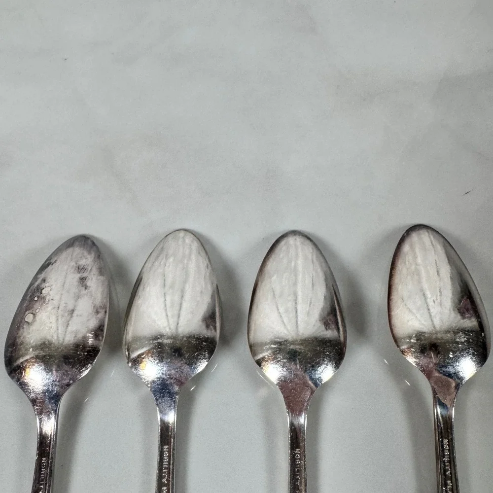 Set of 4 Oneida Nobility‎ Plate Silver Plated Teaspoons Caprice Floral Lot 4
